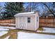 Small wooden storage shed in backyard at 2780 Juniper Dr, Golden, CO 80401