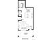 Main level floor plan showcasing the living room, kitchen/dining area with island, powder room, entry, and covered porch at 838 N Cherry St # 1, Denver, CO 80220