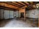 Two car garage with concrete floor and overhead storage perfect for parking and storage at 131 Fox St, Denver, CO 80223