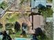 Aerial view looking down on the house with a large, fenced backyard at 13183 Spica Dr, Lone Tree, CO 80124