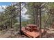 Secluded picnic area set among the trees, offering a peaceful outdoor dining experience at 34127 Cactus Dr, Evergreen, CO 80439