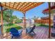 Relaxing outdoor deck with patio furniture overlooking a well-maintained backyard at 755 S Clay St, Denver, CO 80219