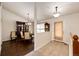 Inviting dining room with elegant furniture and hardwood floors at 5685 Columbine Ridge Rd, Elizabeth, CO 80107