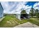 A storage shed in the yard provides ample space for equipment and outdoor gear at 5685 Columbine Ridge Rd, Elizabeth, CO 80107
