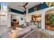 Inviting living room boasts a high ceiling, stylish decor, and an open layout into the kitchen, great for entertaining at 236 E Fair Ln, Centennial, CO 80121