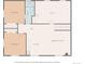 Floor plan showcasing the layout of the bedrooms, bathrooms, kitchen, and utility spaces at 2646 S Pagosa Way, Aurora, CO 80013