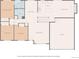 Floor plan displaying the arrangement of the bedrooms, bathrooms, kitchen, dining area, living room, and garage at 2646 S Pagosa Way, Aurora, CO 80013