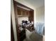 A charming office nook features wooden cabinetry and a built-in desk area at 7863 S Harrison Cir, Centennial, CO 80122