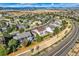 Aerial view of a Gathering friendly neighborhood with beautiful mountain views at 1805 Parkdale N Cir, Erie, CO 80516