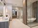 Spa-like main bathroom with double sinks, soaking tub, and separate shower at 132 N Gold Flake Ter, Breckenridge, CO 80424