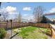 Spacious backyard featuring a wooden fence and greenery at 1386 Zenobia St, Denver, CO 80204
