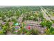 Aerial view of a townhome community surrounded by lush greenery and mature trees in a desirable neighborhood at 9930 W Progress Pl, Littleton, CO 80123