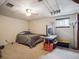 Modest bedroom with carpet, a bed and an entertainment table at 3229 Swadley St, Wheat Ridge, CO 80033