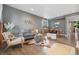 Bright living room featuring modern decor, hardwood floors, contemporary furniture, and lots of sunlight at 19067 W 57Th Dr, Golden, CO 80403