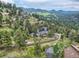 Beautiful mountain home nestled among lush trees, complemented by scenic views and a serene natural setting at 7273 Silverhorn Dr, Evergreen, CO 80439
