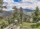 Scenic view showcasing lush greenery, a greenhouse, and distant mountains, offering a tranquil escape, beautiful scenery at 7273 Silverhorn Dr, Evergreen, CO 80439