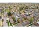 An aerial view of the neighborhood showing the tree-lined streets at 1518-1520 S Sherman St, Denver, CO 80210