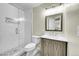 Modern bathroom with glass-enclosed shower and stylish vanity at 3311 Klondike Pl, Castle Rock, CO 80108