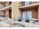 Private balcony with chairs, perfect for relaxing, with access to the living space and other balconies above at 720 Columbine Rd # B, Breckenridge, CO 80424
