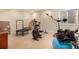 Basement is set up as a home gym with weight-lifting equipment and a trampoline at 3101 Goldeneye Pl, Superior, CO 80027