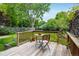 Wooden deck with table and chairs, offering a tranquil outdoor space at 1672 Maccullen Dr, Erie, CO 80516
