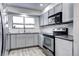 Modern kitchen features stainless steel appliances and ample counter space at 420 Wright St # 101, Lakewood, CO 80228