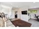 Bright living room with modern furniture, a TV, and access to a kitchenette at 2898 W 22Nd Ave, Denver, CO 80211