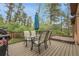 Outdoor deck area includes a dining set, lush trees, and a relaxing hot tub at 171 Columbine St, Larkspur, CO 80118