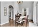 Dining room featuring backyard views, with seamless flow to kitchen at 171 Columbine St, Larkspur, CO 80118