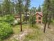 Exterior view of a residence surrounded by mature trees, showcasing its serene and private setting at 171 Columbine St, Larkspur, CO 80118