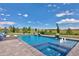 Beautiful backyard pool featuring water features, a built in spa, and gorgeous views at 2705 Fox View Trl, Franktown, CO 80116