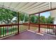 Covered porch with wood floors and railing, providing a cozy outdoor space at 4604 Routt St, Wheat Ridge, CO 80033