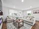Bright living room featuring neutral-toned sofas, a decorative rug, and ample natural light at 3218 S Lafayette St, Englewood, CO 80113