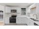 Renovated kitchen with white shaker cabinets and new countertops at 12516 E Alaska Ave, Aurora, CO 80012