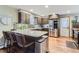 Modern kitchen featuring stainless steel appliances, a breakfast bar, and sleek countertops at 1740 Shavano St, Longmont, CO 80504