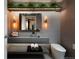 Modern bathroom with concrete sink, designer lighting, and stylish fixtures at 2955 Inca St # 2F, Denver, CO 80202