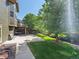 Backyard featuring a patio, lawn, and mature landscaping at 3853 S Malta St, Aurora, CO 80013