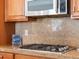 Kitchen features a cooktop and stainless steel appliances with granite countertops at 3853 S Malta St, Aurora, CO 80013