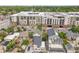 Aerial view of residential area with apartment complex and diverse housing options at 2143 S Acoma St, Denver, CO 80223