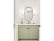 Bathroom vanity featuring sleek black hardware, quartz counters, and modern lighting at 2773 S Garfield St, Denver, CO 80210