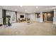 Spacious carpeted basement featuring sliding doors and a workout area at 1055 Divide View Dr, Golden, CO 80403