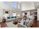 Comfortable living room with an open layout leading to the kitchen and dining area at 10488 Bluffmont Dr, Lone Tree, CO 80124