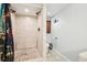 Basement bathroom with walk-in shower and updated fixtures at 10975 Birch Dr, Thornton, CO 80233