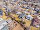 Aerial view of a home with a fenced yard in a neighborhood, displaying its location and surroundings at 3041 S Bellaire S St, Denver, CO 80222