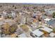 Areal view of home highlighting backyard with patio furniture, garage and surrounding area at 3932 Tejon St, Denver, CO 80211