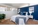 Comfortable main bedroom with accent wall, natural lighting, and matching furniture at 2370 S Meade St, Denver, CO 80219