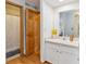 Clean bathroom featuring a single sink and tile flooring at 138 S Holman Way, Golden, CO 80401