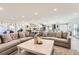 Spacious living room featuring a large sofa, open layout, and natural light at 11848 Begole Cir, Golden, CO 80403