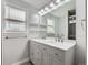 Modern bathroom featuring a double vanity and updated fixtures at 10709 E Lowry Pl, Aurora, CO 80010