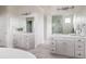 Spacious bathroom with dual vanities, modern fixtures, and a frameless glass shower at 27653 E Euclid Dr, Aurora, CO 80016